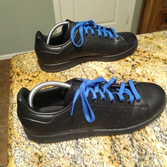 Adidas Originals Stan Smith Black Blue Lace Mens 10 Casual Sneakers FX5499 EUC main image 7